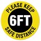 Signmission Please Keep Safe Distance Non-Slip Floor Graphic, 16in Vinyl, 3PK, 16 in L, 16 in H, C-16-3PK-99976 FD-C-16-3PK-99976 - alternate 1